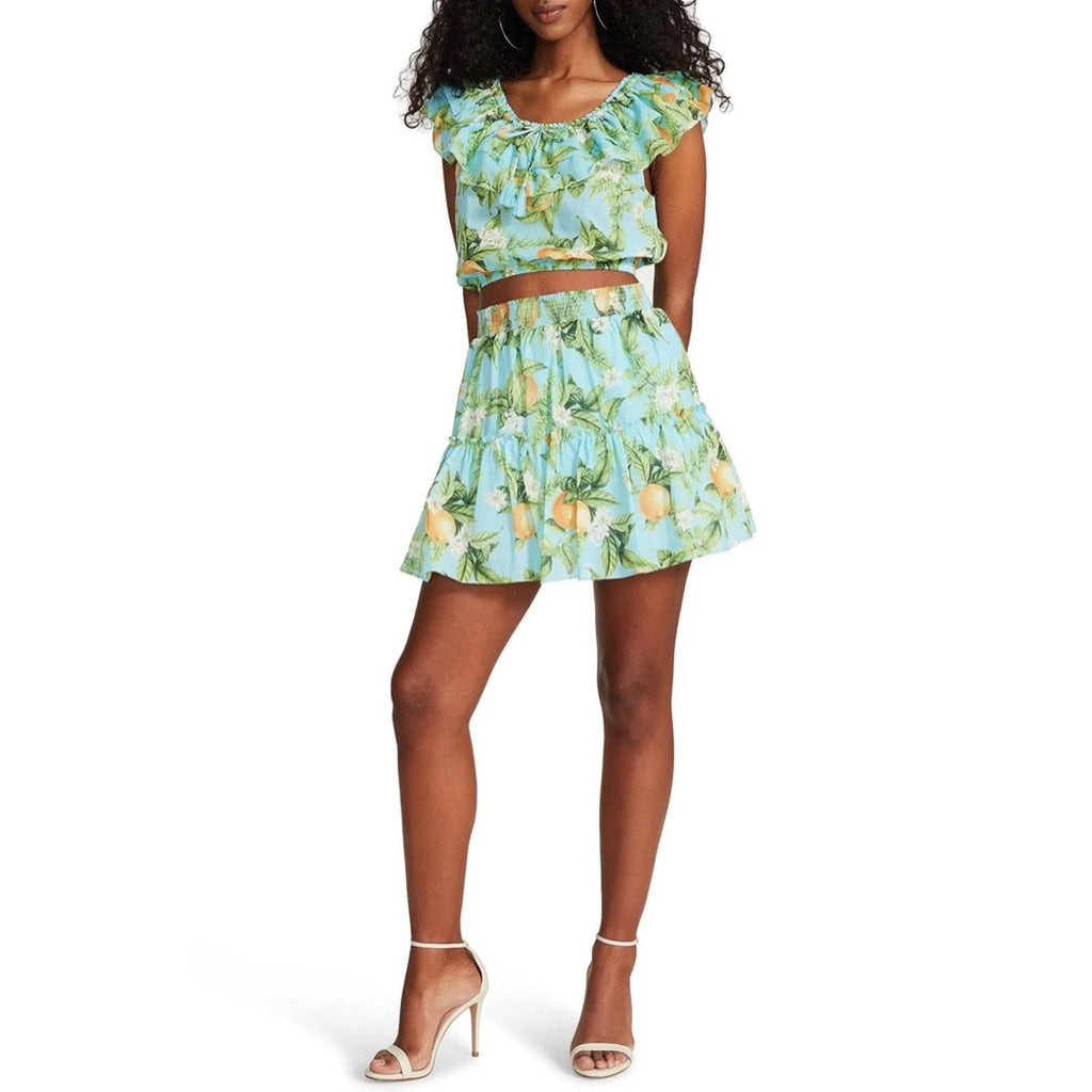 BB Dakota Juicy Mini Tiered Skirt in Sky Blue, Size XL New with Tag