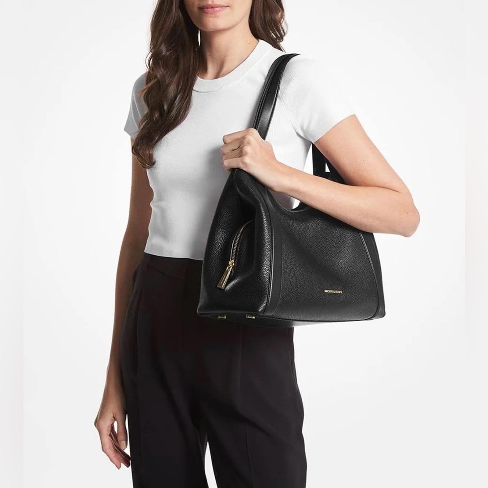 Michael Kors Rosemary WHITE Leather Shoulder Tote Shoulder Bag, New w/Tag $358