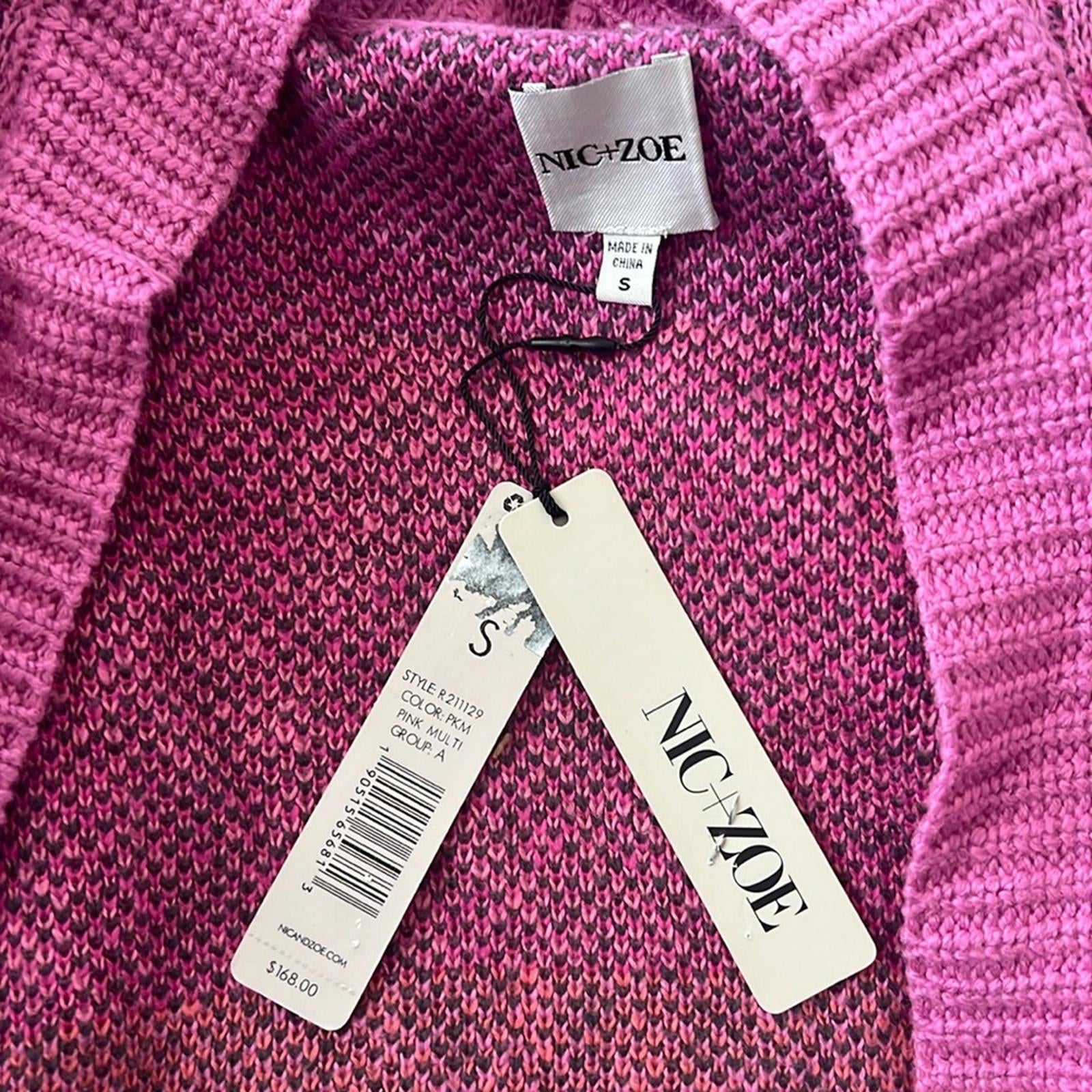 NIC+ZOE Sun Chaser Cardigan in Pink Multi, Size S, New w/Tag $168