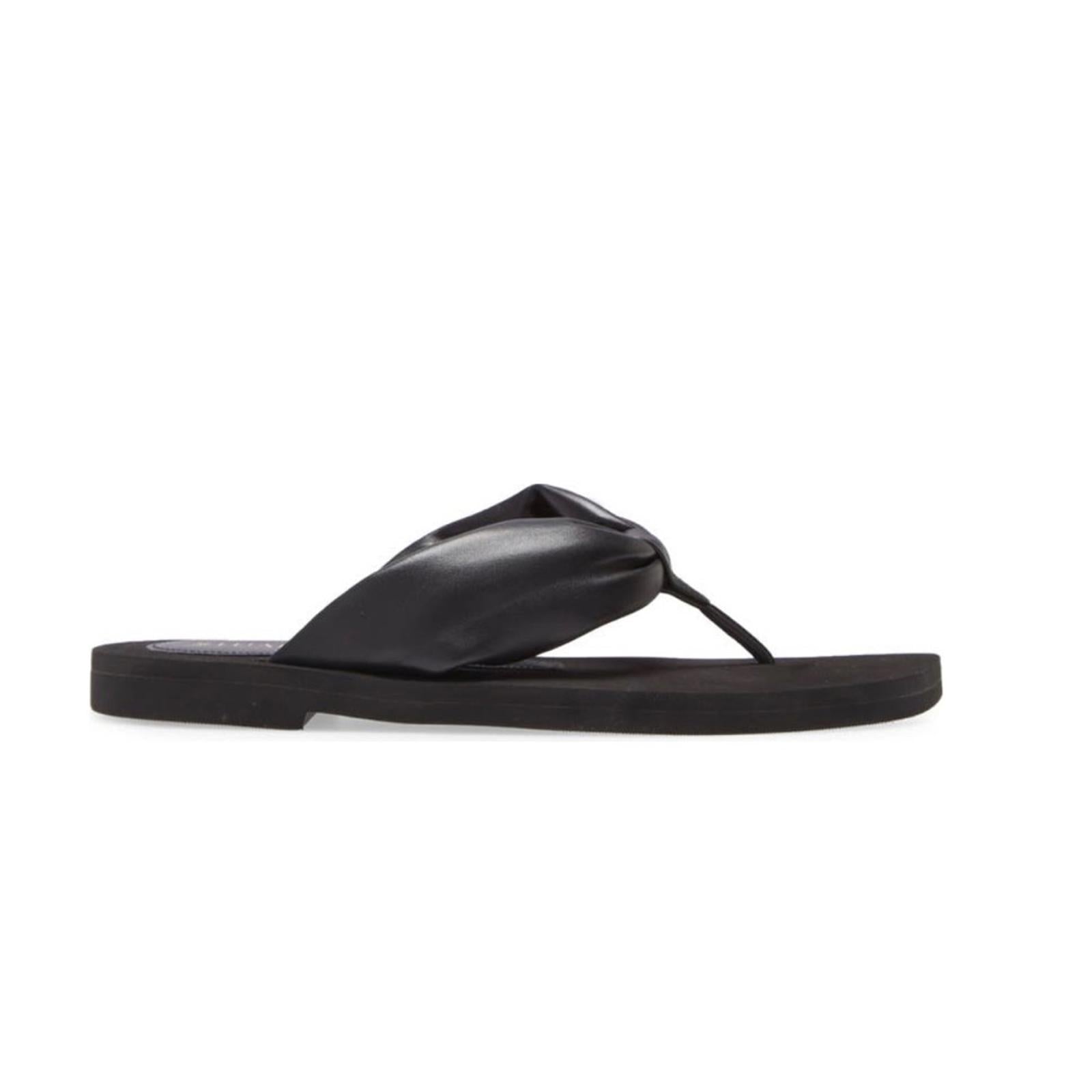 NEW Stuart Weitzman Leather Flip Flops in Black, Size US 8.5/ EU 39