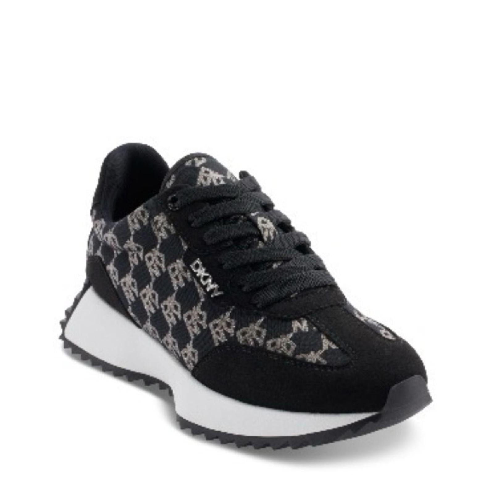 DKNY Women’s Naples Checkered Running Sneakers in Black, Size US 5/ EU 35, NEW