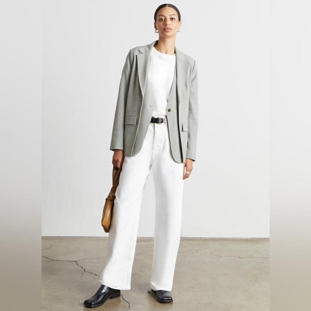 WhoWhatWear Audrey Layered Blazer in Stone Sage Green Size XL New w/Tag $228