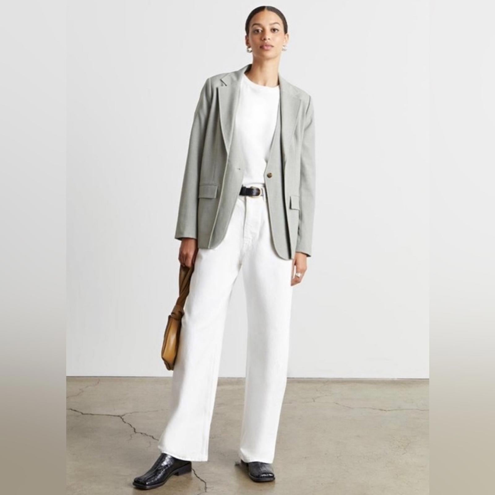 WhoWhatWear Audrey Layered Blazer in Stone Sage Green Size XL New w/Tag $228