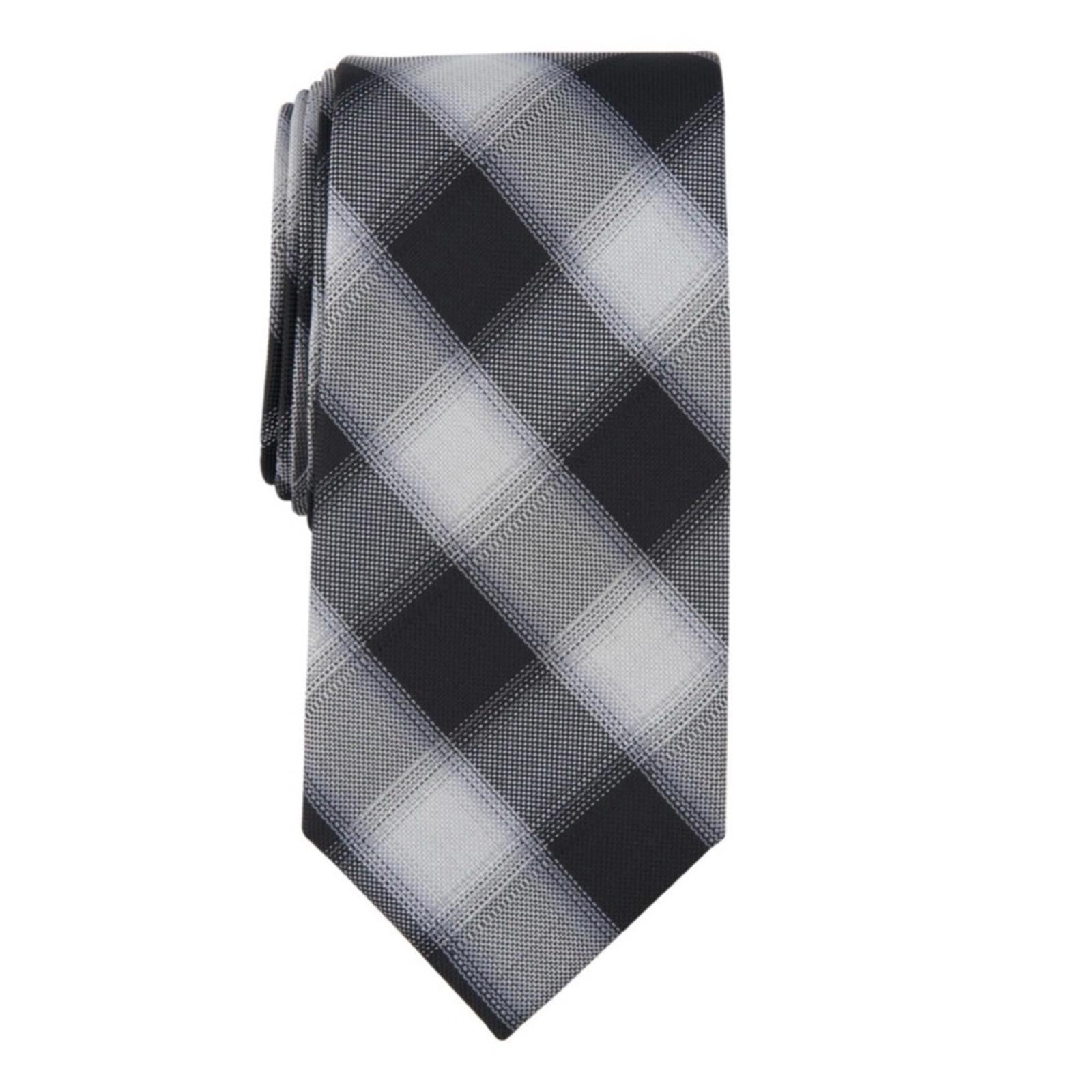 Michael Kors Denton Check Tie in Black, One Size, NWT