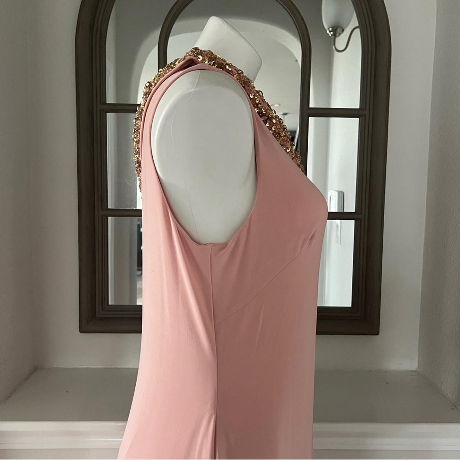 Mac Duggal Beaded Drop Shoulder Jersey Gown, Size 12 New with Tag