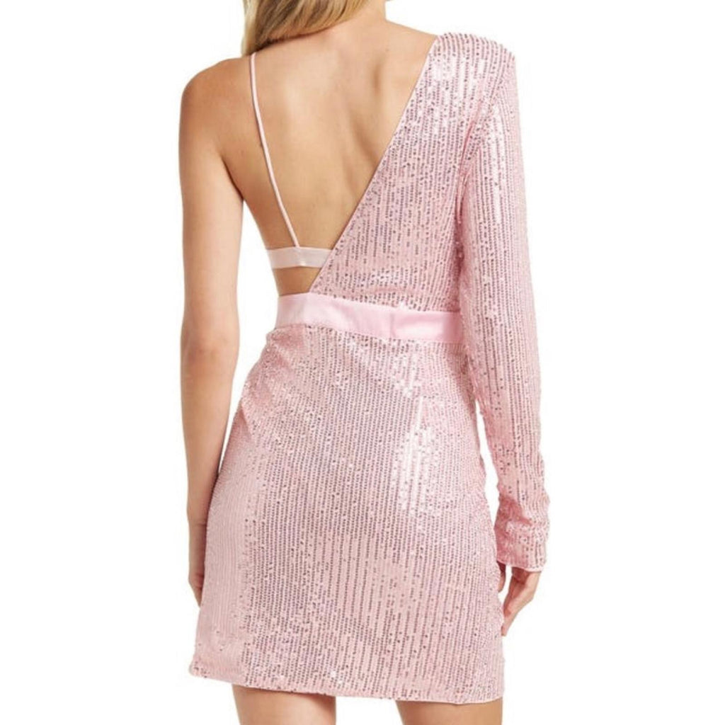 NWT Area Stars Cutout Sequin Mini Dress in Pink, Size M NEW w/Tag, Retail $250