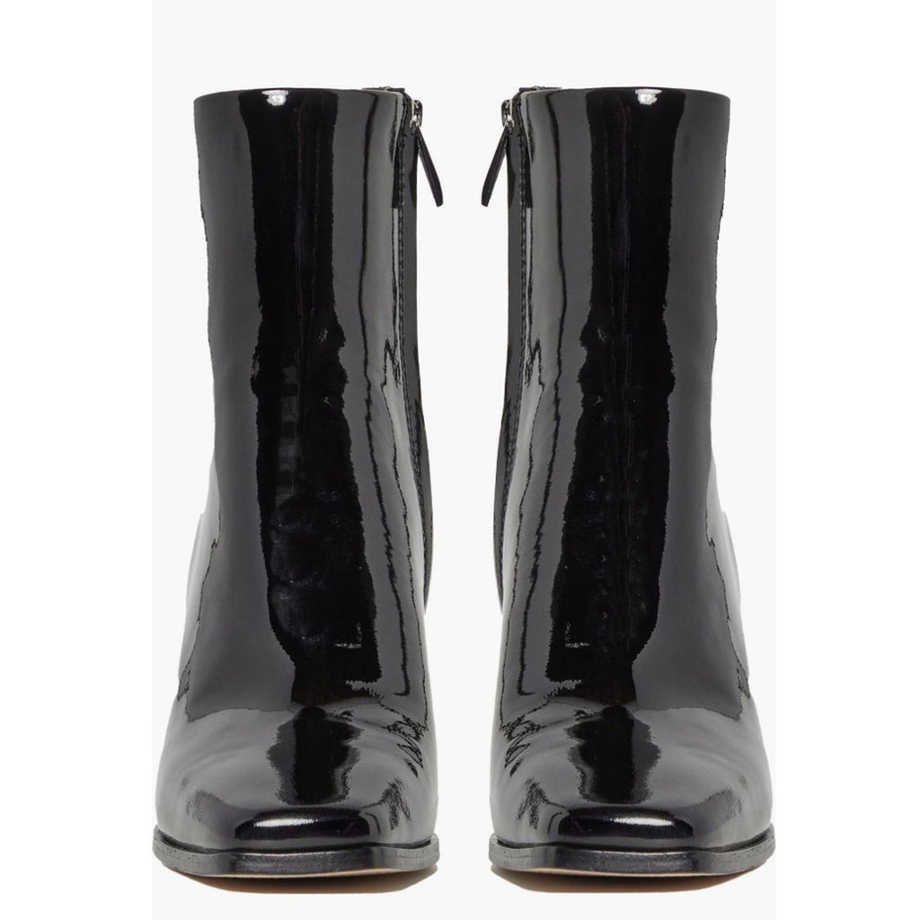 PAIGE Farah Square Toe Bootie in Black Patent Leather, Size 6.5 New in Box $420