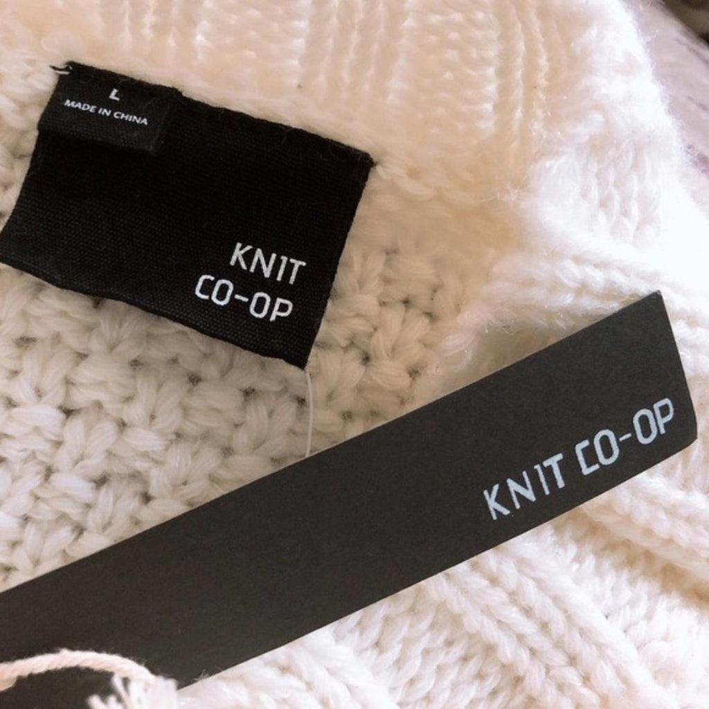 Barney's NY Co-Op Sweater Pom-Pom Oversized Knit Pullover, Size L New w/Tag