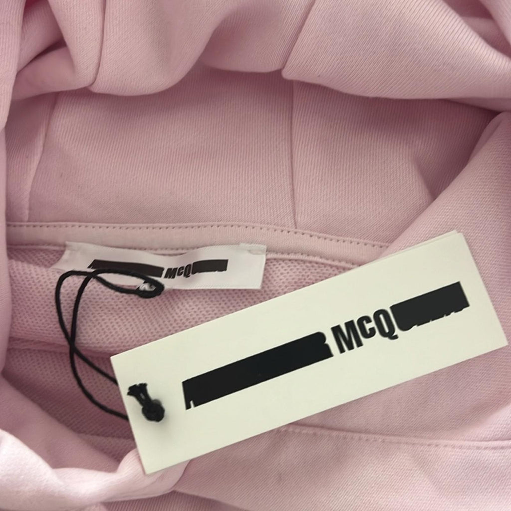 MCQ Alexander McQueen Logo Hologram Hoodie in Pink/Gold, Size S, New with Tag
