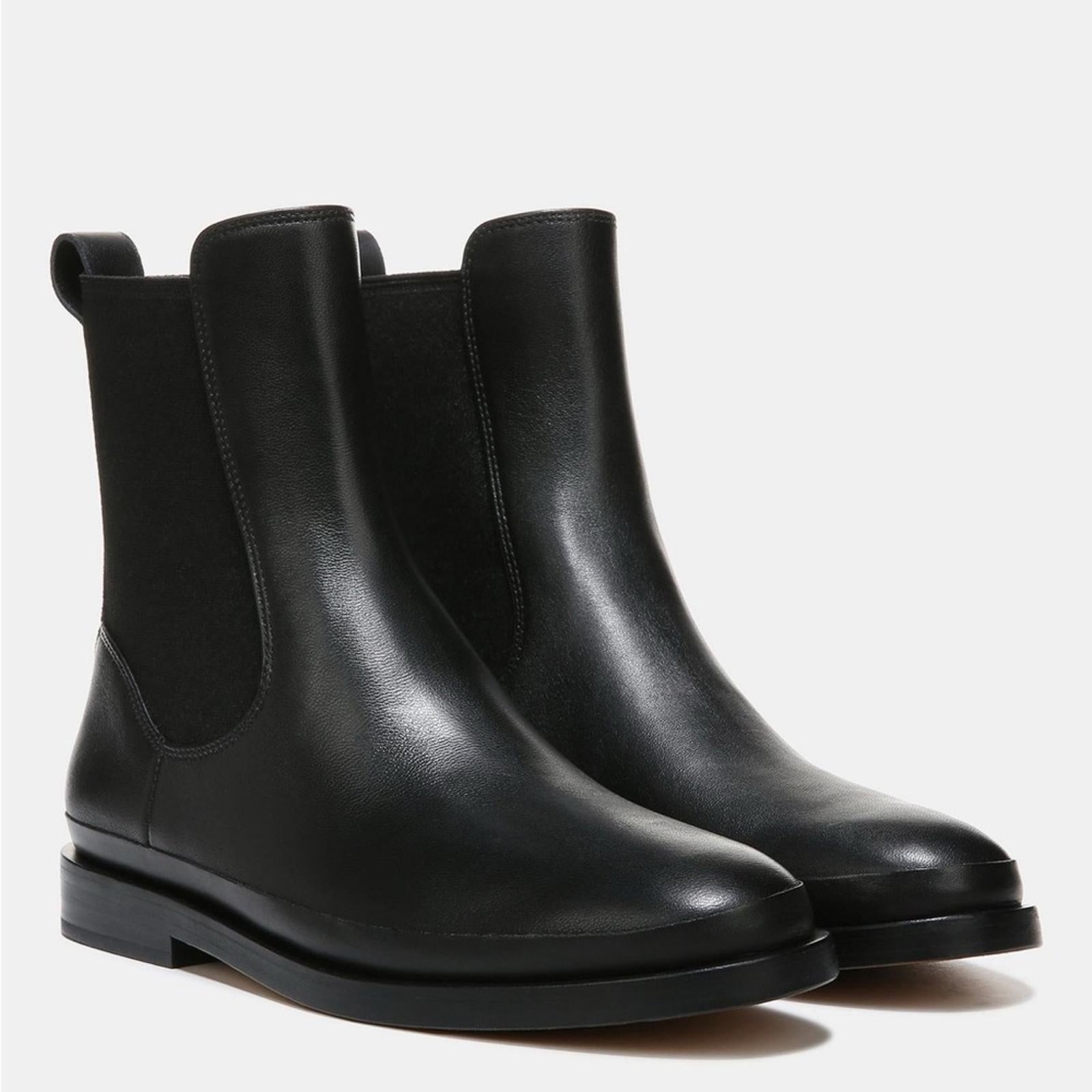 NEW Vince Cecyl Chelsea Leather Ankle Boots in Black, Size 7