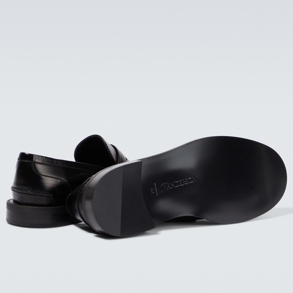 JW Anderson Anchor Logo Loafers in Black Leather Size 41 New in Box w/DustBag