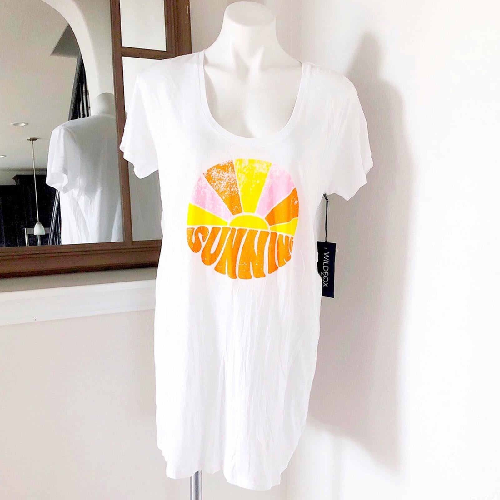 Wildfox Sun Scoop Neck Swim Coverup in White, Dress Beach Size M New w/Tag