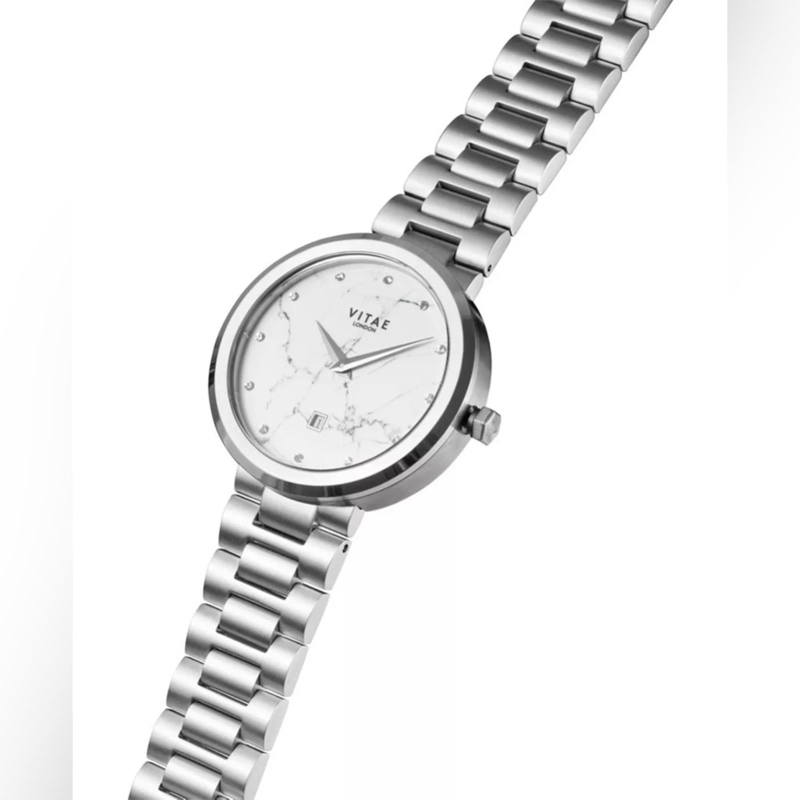 Vitae London Elmington Stainless Steel Bracelet Watch 36mm Silver New w/Tag $259