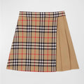 Burberry Lana Vintage Check Combo Wool Pleated Skirt, Girl's Size 3Y New w/Tag