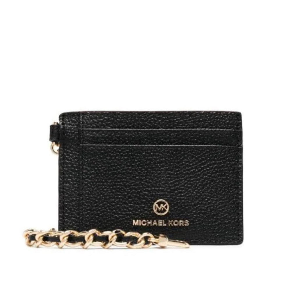 Michael Kors Jet Set Chain Cardholder, Black & Silver Finish, New w/Tag $128
