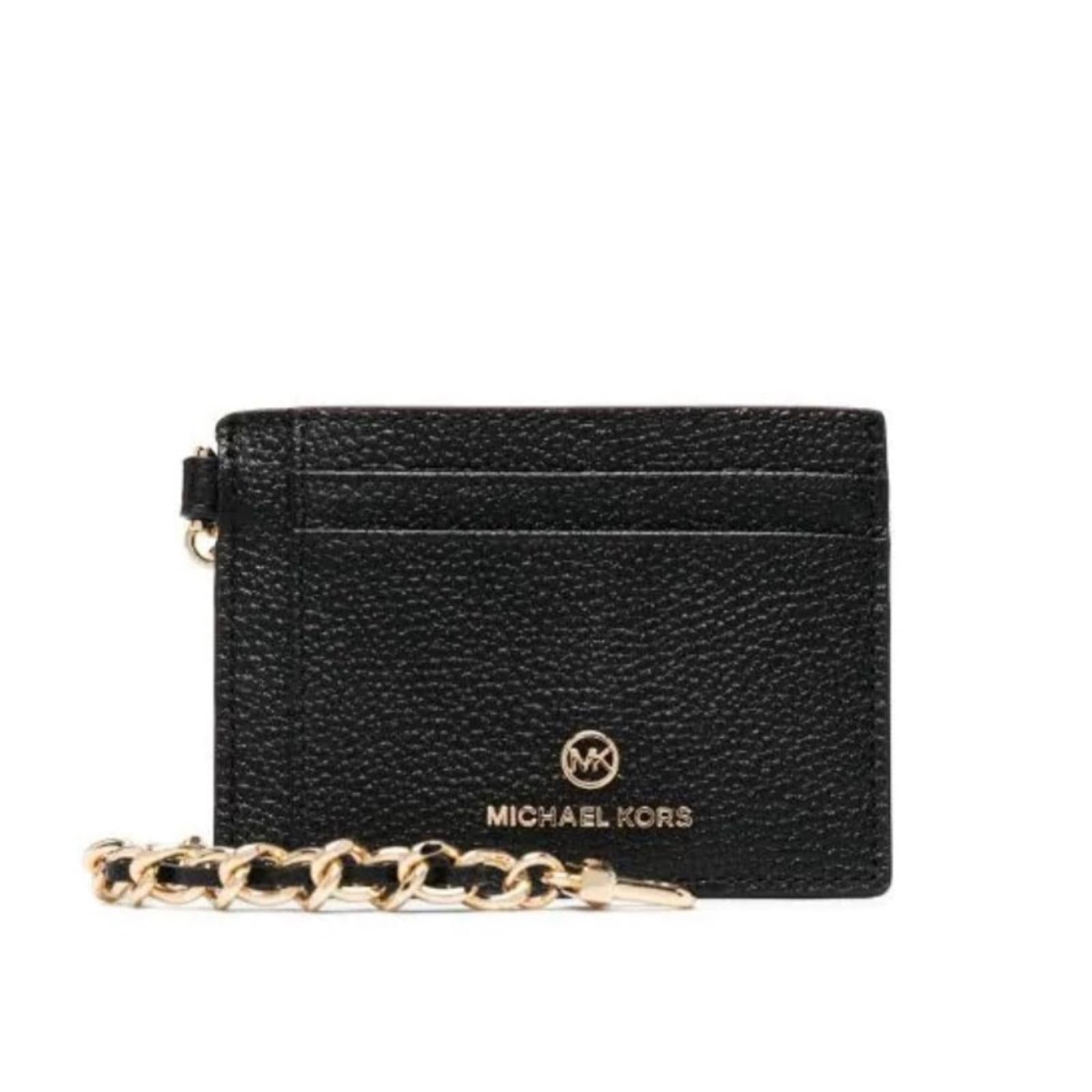 Michael Kors Jet Set Chain Cardholder, Black & Silver Finish, New w/Tag $128