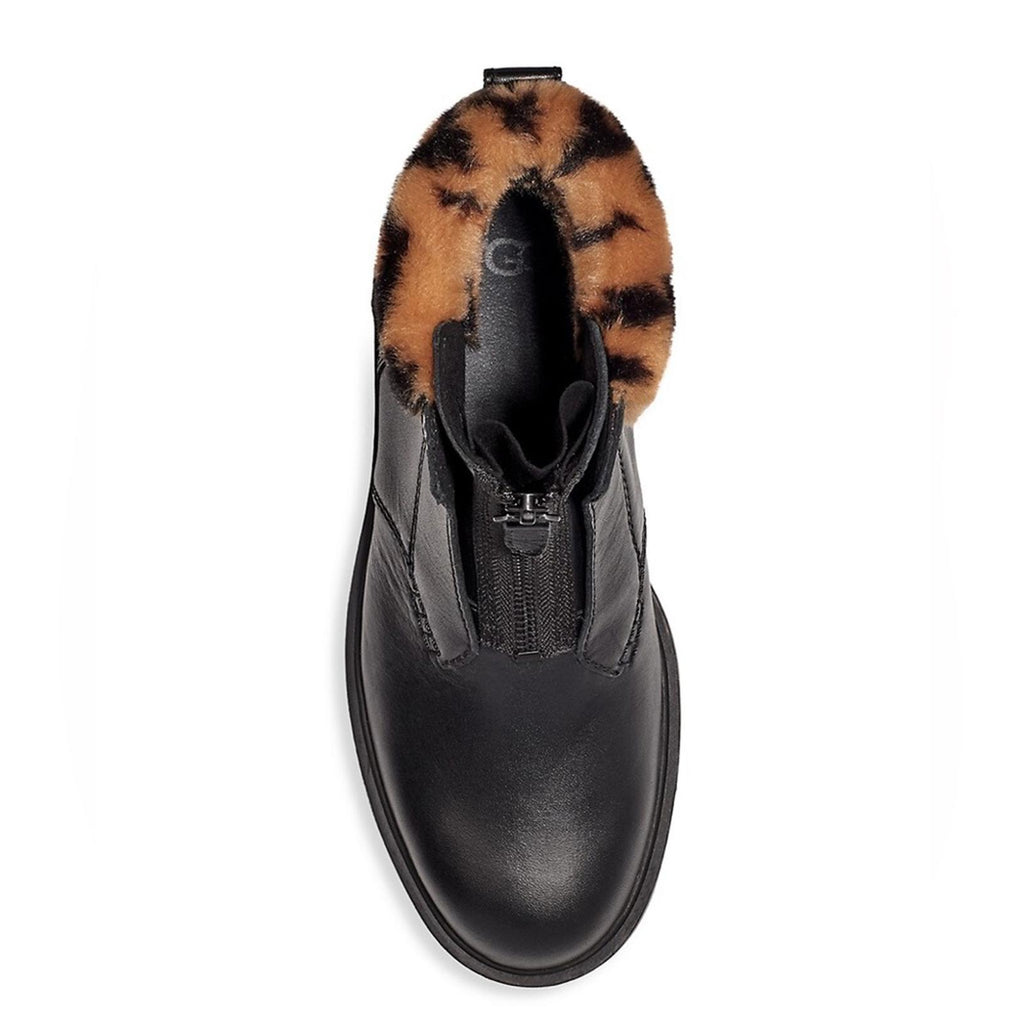 UGG Czeriesa Panther Print Leather Boots in Black, NWT, Size 5