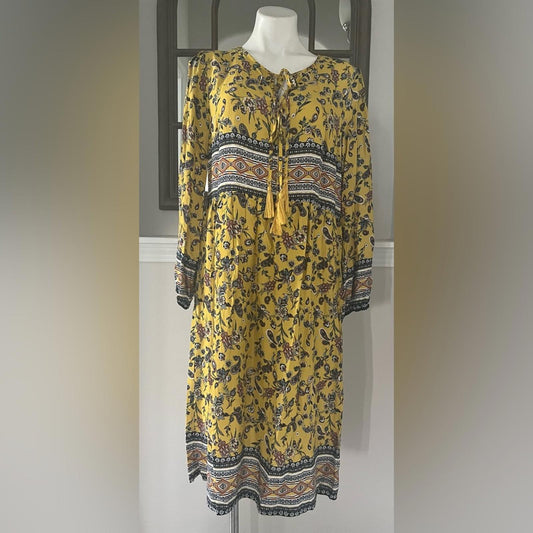 Luxology Women's Boho Border Midi Dress, Size L