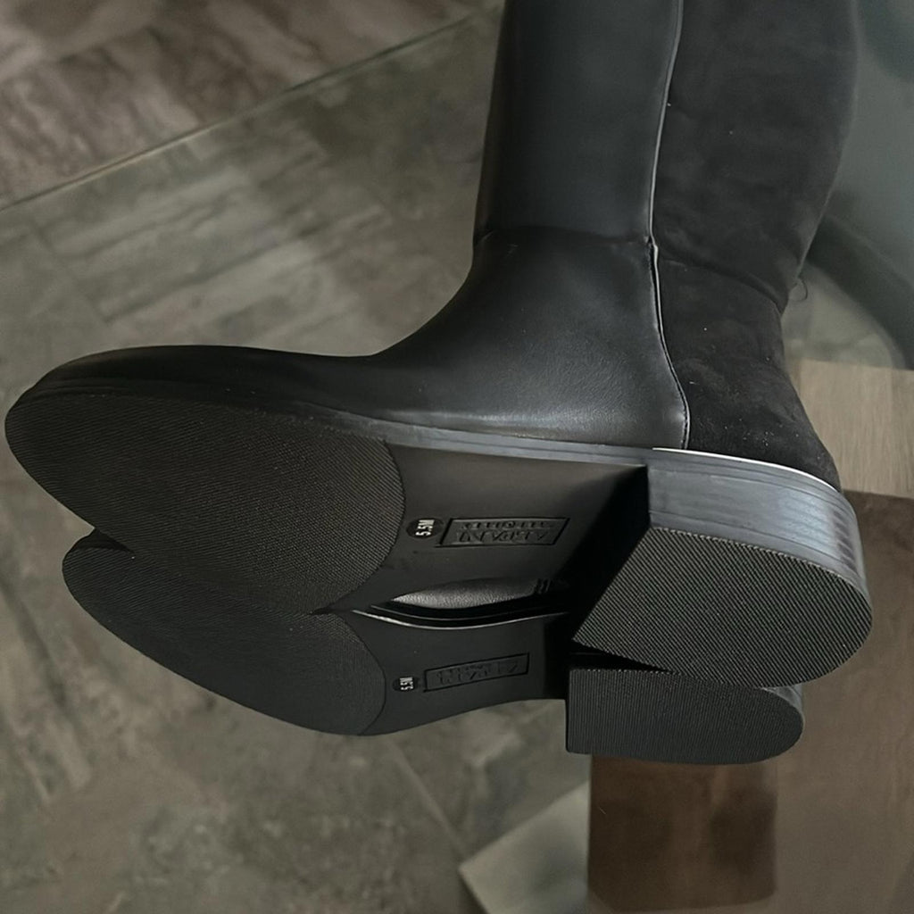 Alfani Ludlowe Black Leather Over-The-Knee Boots, Size 5.5 New in Box $169.50