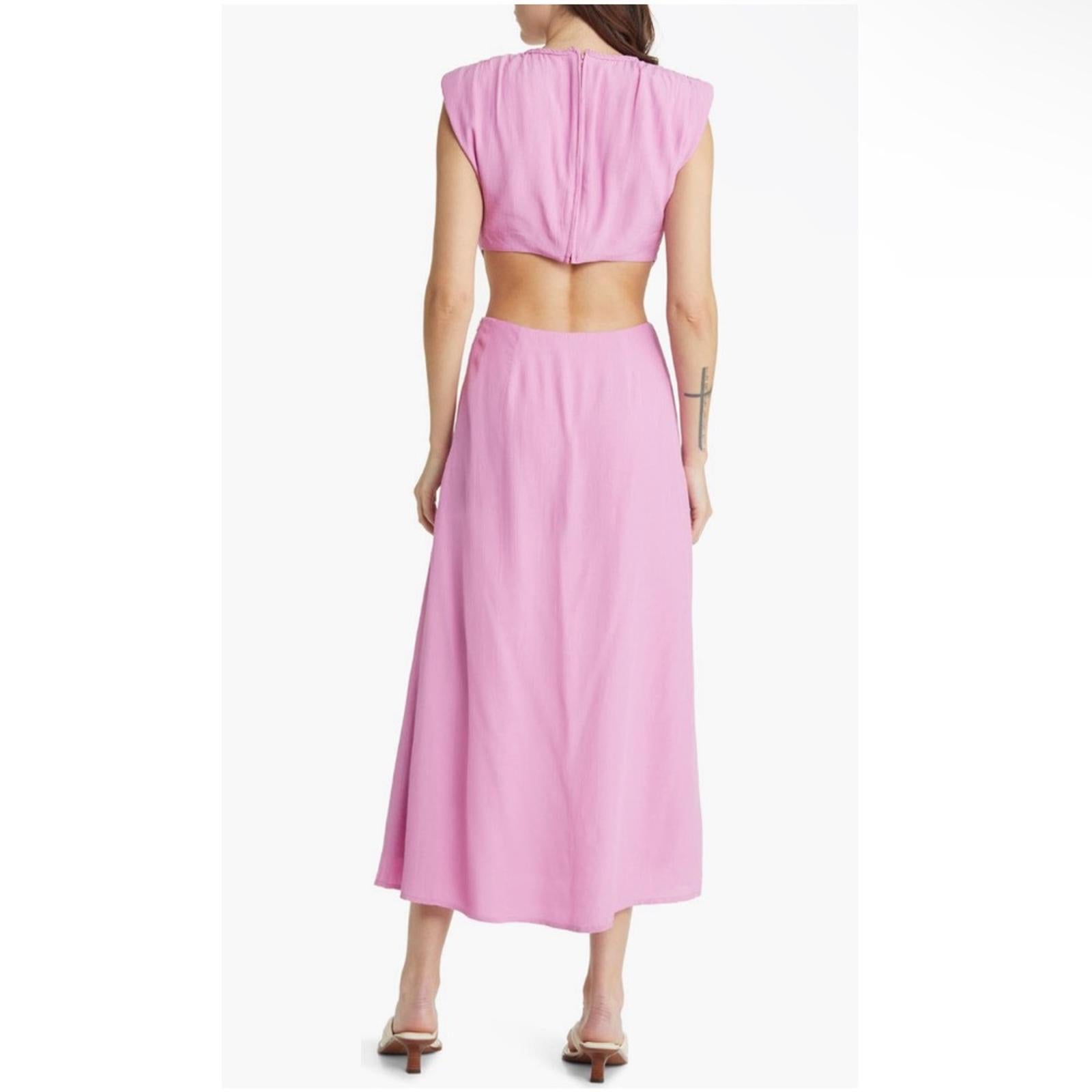 Scotch & Soda Sleeveless Cut-Out Waist Dress in Pink Size EU 32 New w/Tag $228