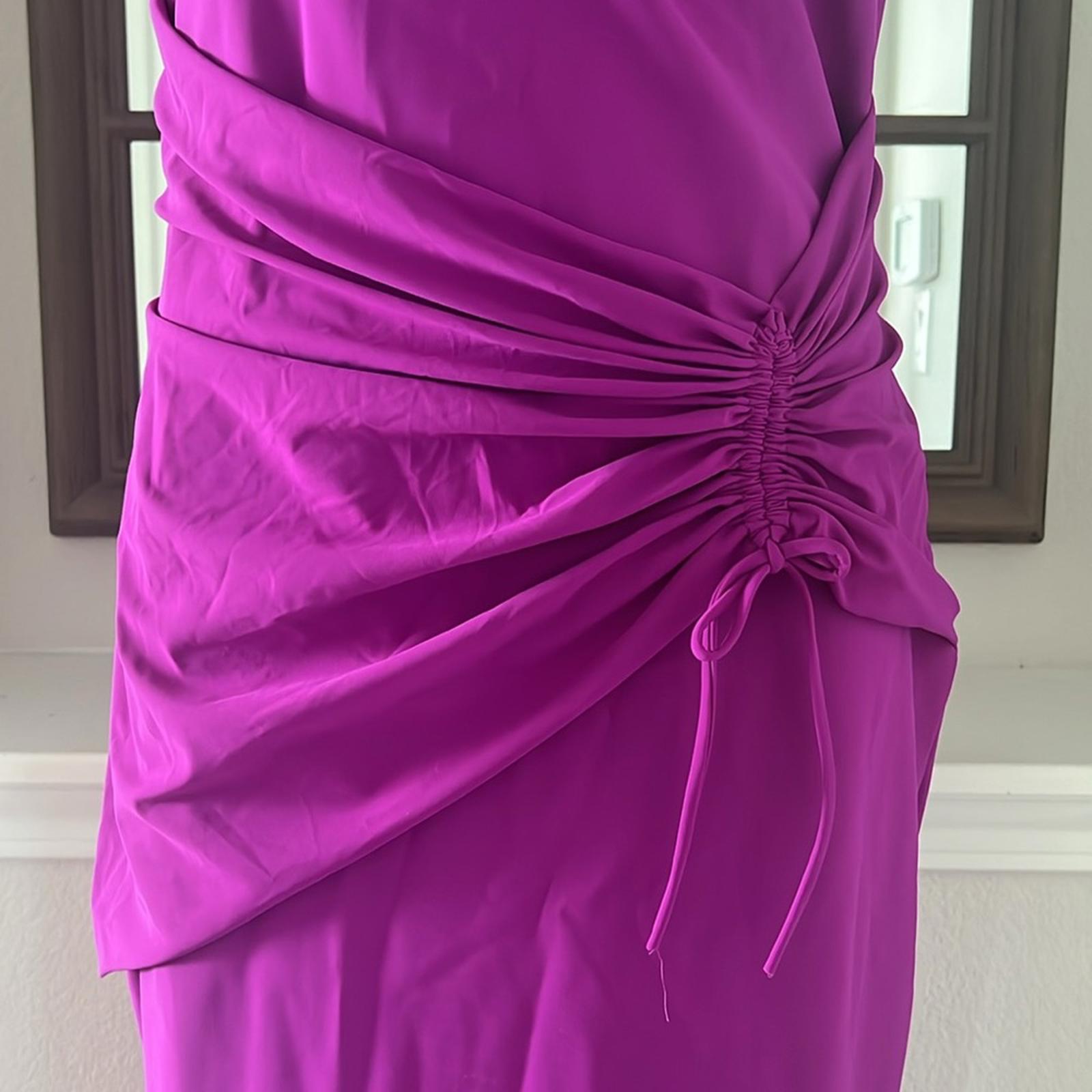 Chiara Boni Costanza Long One-Shoulder Gown in Magneta, Size US14 EU50 NWT $995