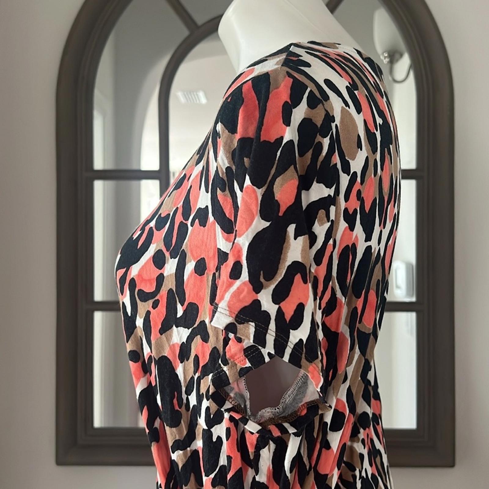 Lafayette 148 New York Animal Print Midi Dress Size XL EXCELLENT!