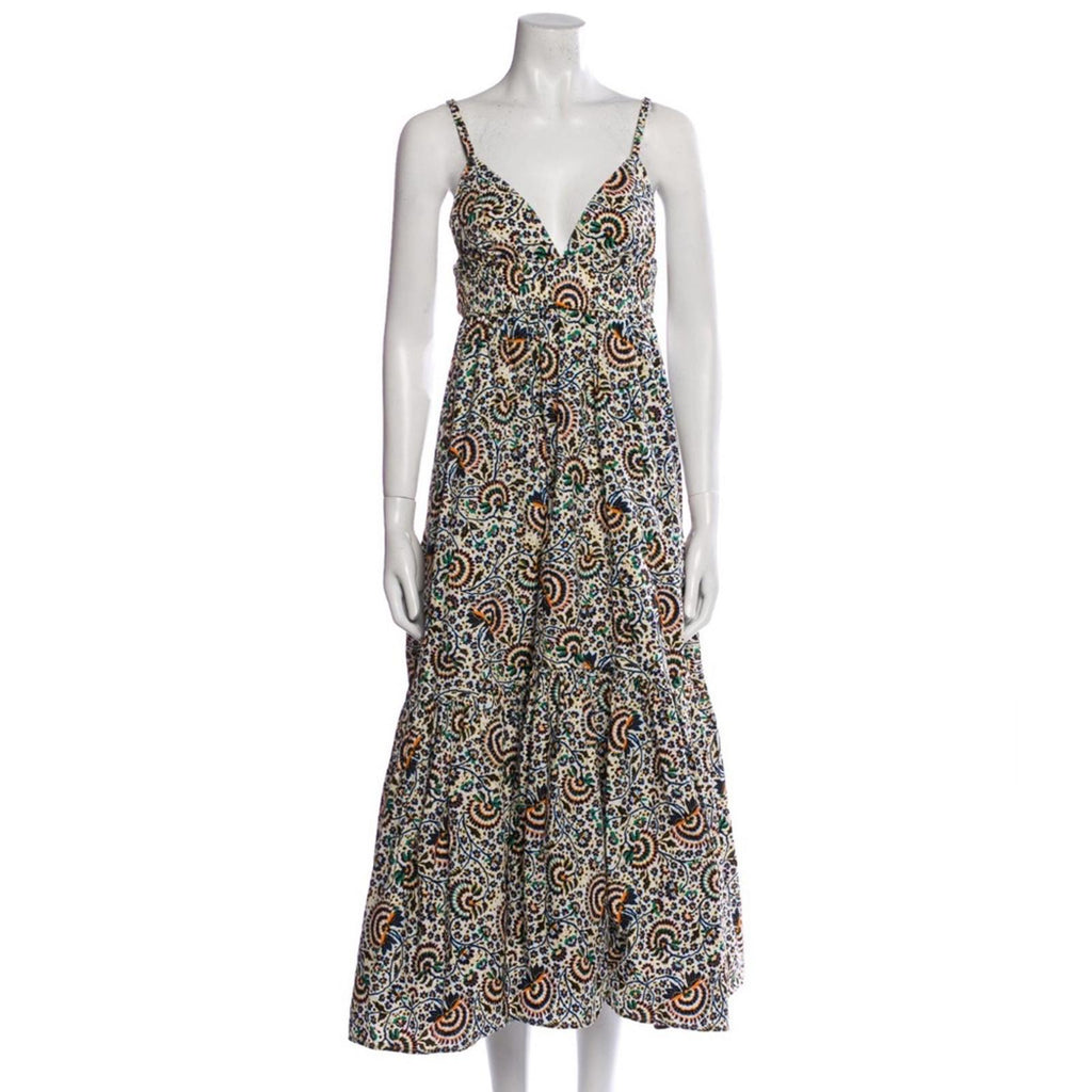 A.L.C. Rhodes Printed Open Back Maxi Dress, NWT, Size 4
