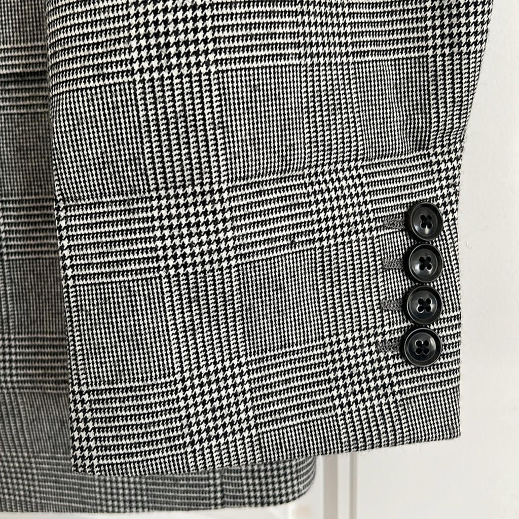 Bar III Glen Plaid Skinny-Fit Suit Jacket in Black/White Size 44L New w/Tag $425