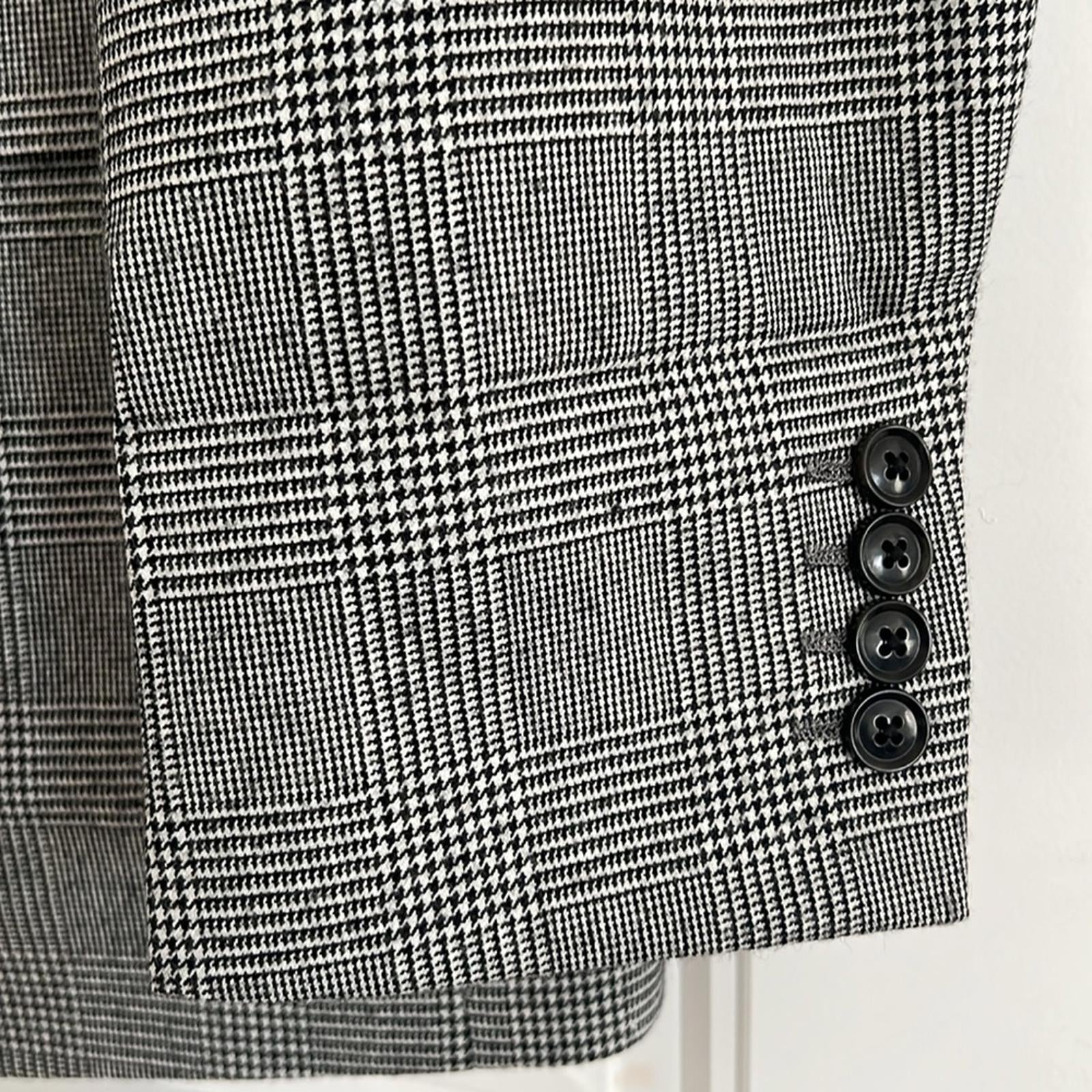 Bar III Glen Plaid Skinny-Fit Suit Jacket in Black/White Size 44L New w/Tag $425