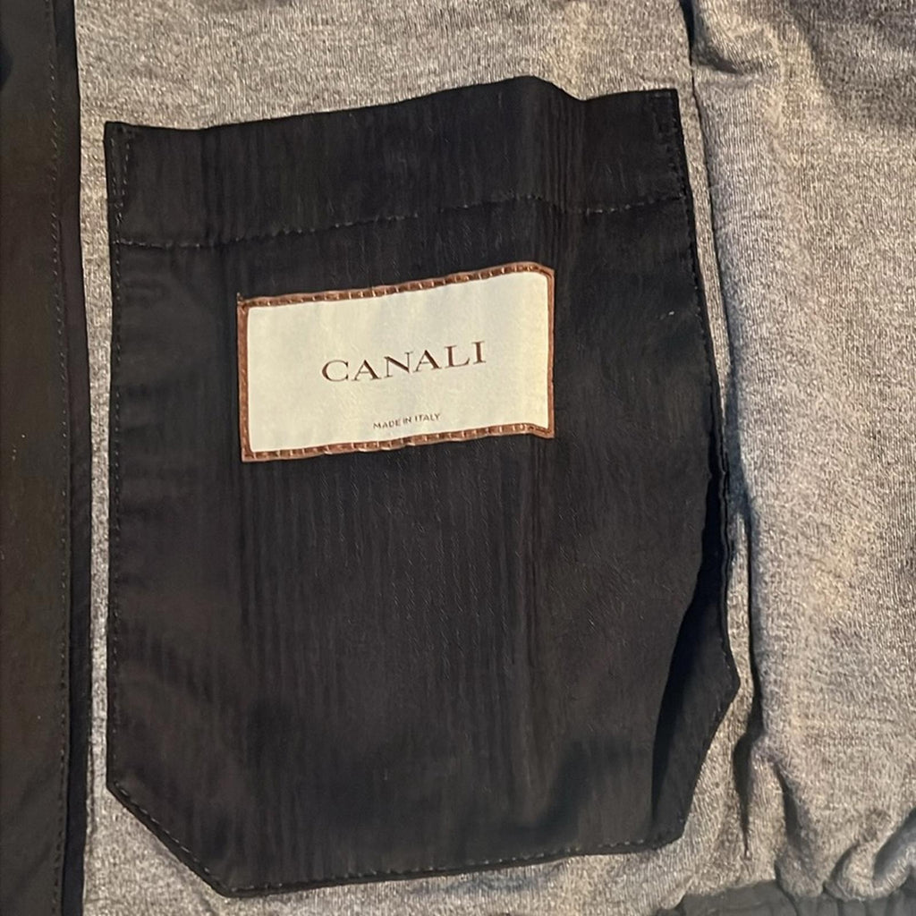 CANALI Rain & Wind Tech Padded Shell Gilet Zip Vest Navy, Size US 32 | EU 48 NEW