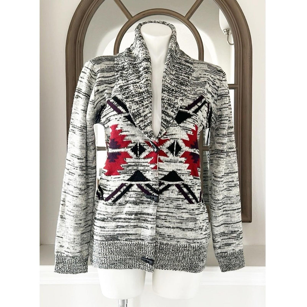 Lucca Couture Aztec Cardigan Front Button Size L EXCELLENT!