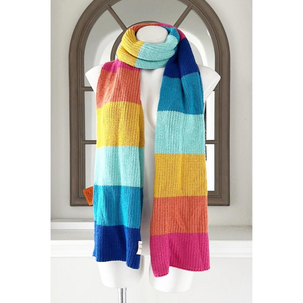 Kurt Geiger Knit Rainbow Scarf, Multicolor/Unisex One Size EXCELLENT!