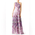 BADGLEY MISCHKA One-Shoulder Purple Orchid Gown, Size 4 Retail $990