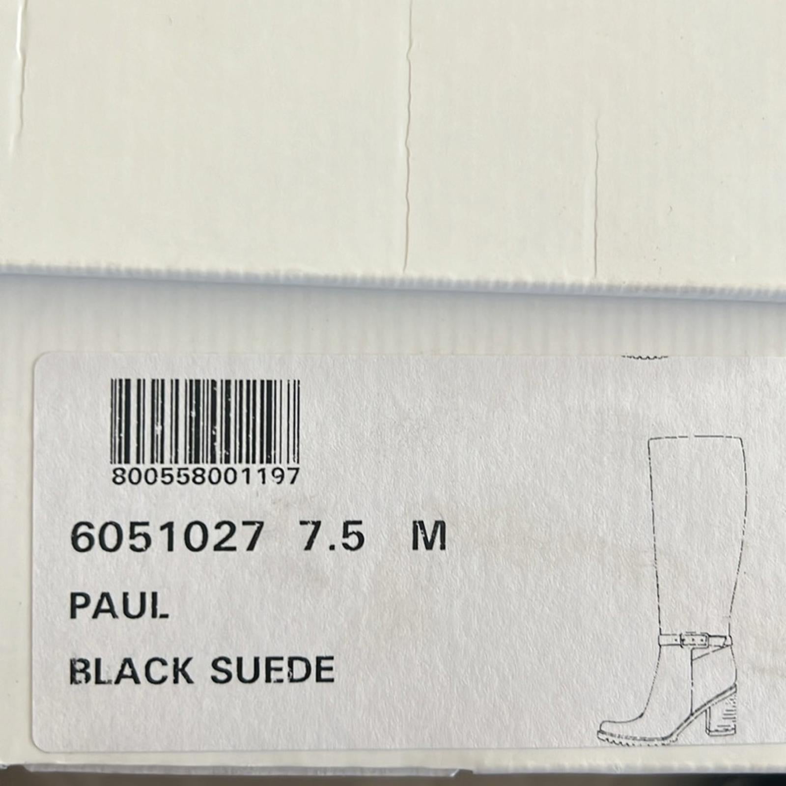 NWT La Canadienne Paul Buckled High Heel Boots, Black Size 7.5M New in Box