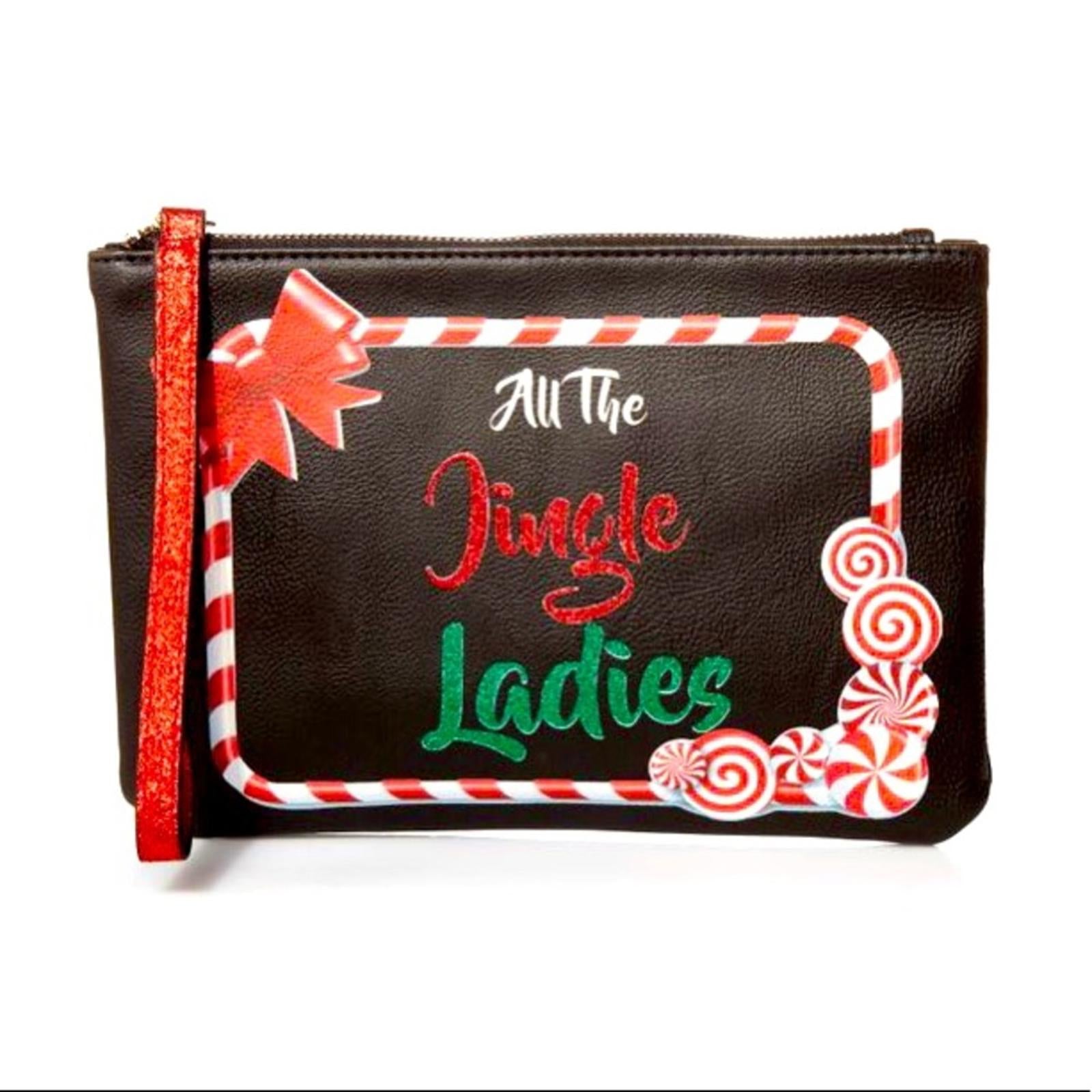 Betsey Johnson Jingle Ladies Kitsch Pouch Wristlet in Black/Red, NWT