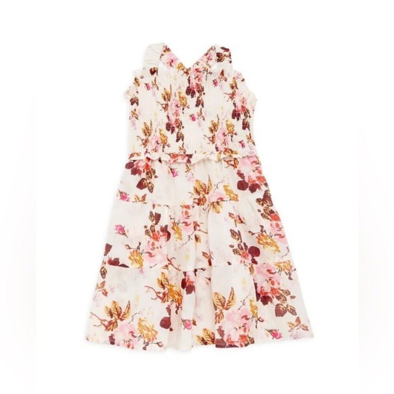 Sea New York Girls' Esme Smocked Dress in Cream Floral, Size 6Y New w/Tag