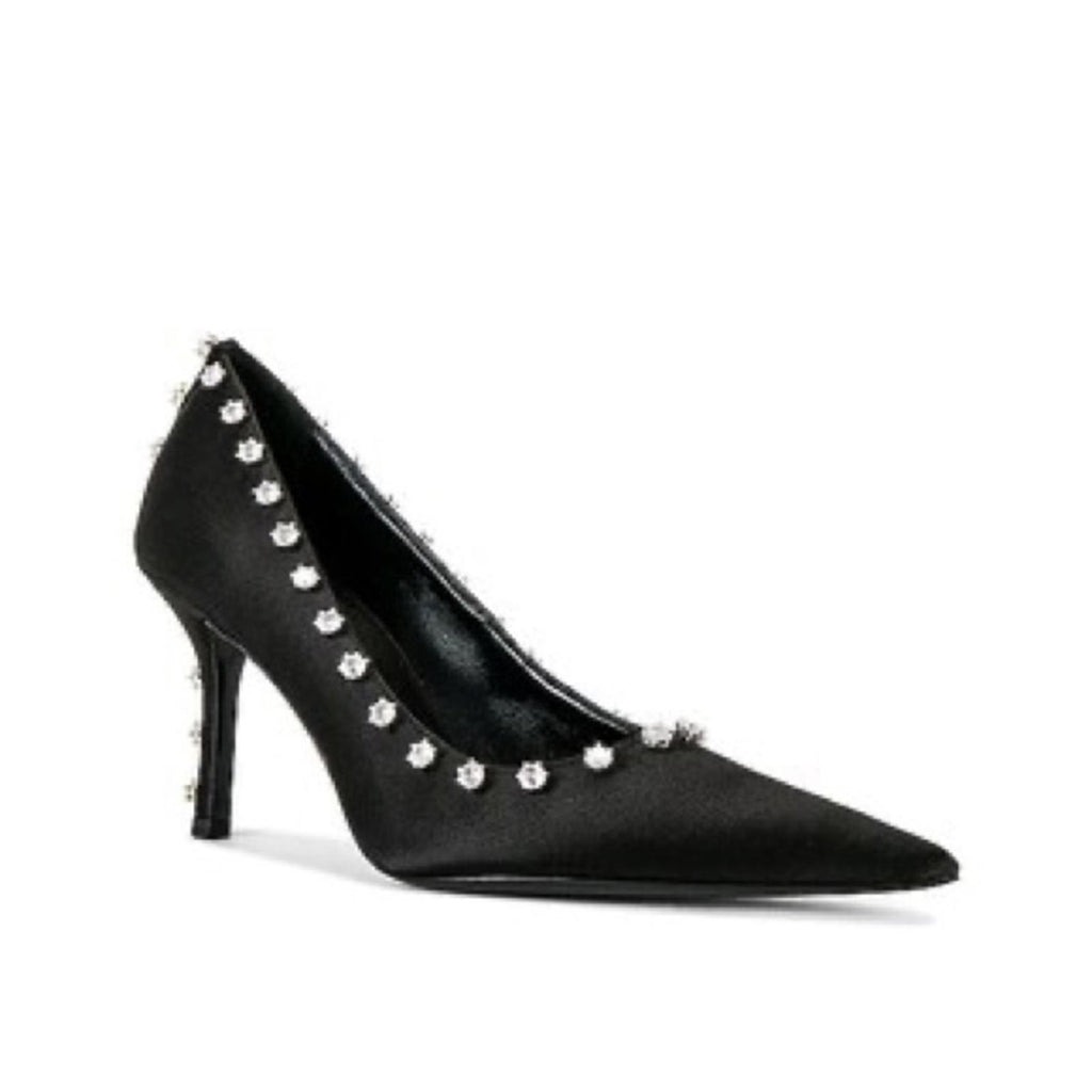 Alexander Wang Delphine 85 Crystal Stud Pump, Black Size 37.5 New + DustBag $895