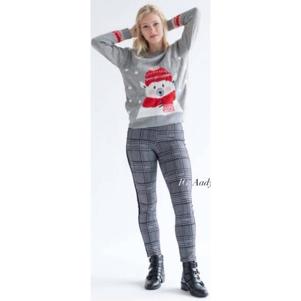 POOF New York Holiday Polar Bear Crewneck Sweater in Grey, NWT, Size M
