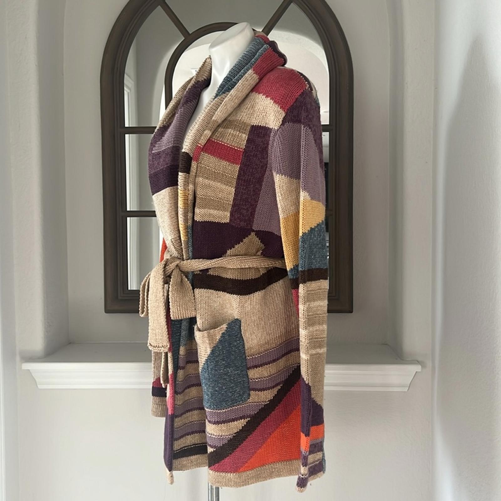 Polo by Ralph Lauren Geo-Motif Shawl Linen-Blend Cardigan Size XL New w/Tag $998