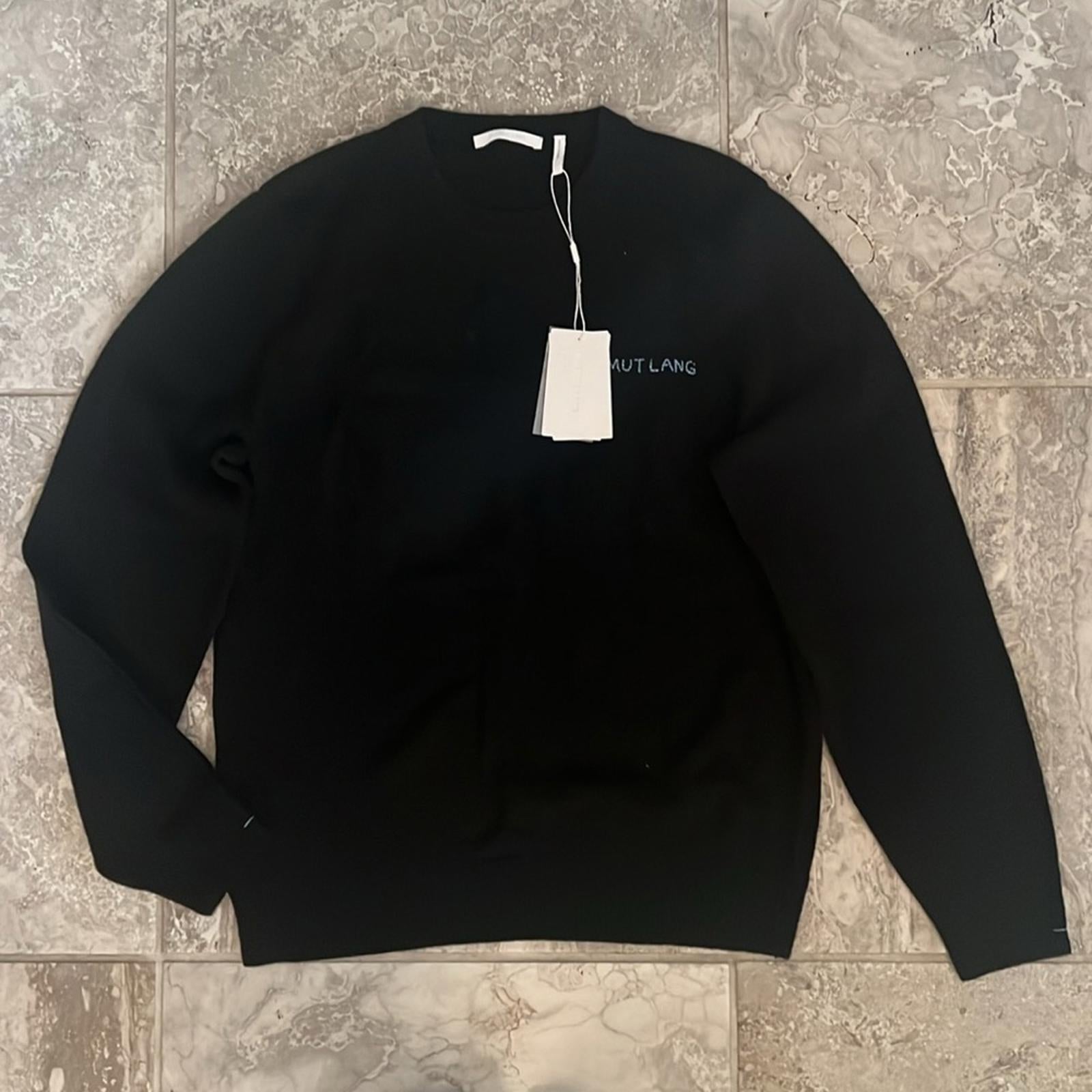 NEW Helmut Lang Cashmere Blend Kurt Crewneck Sweater Black Size S New w/Tag $375