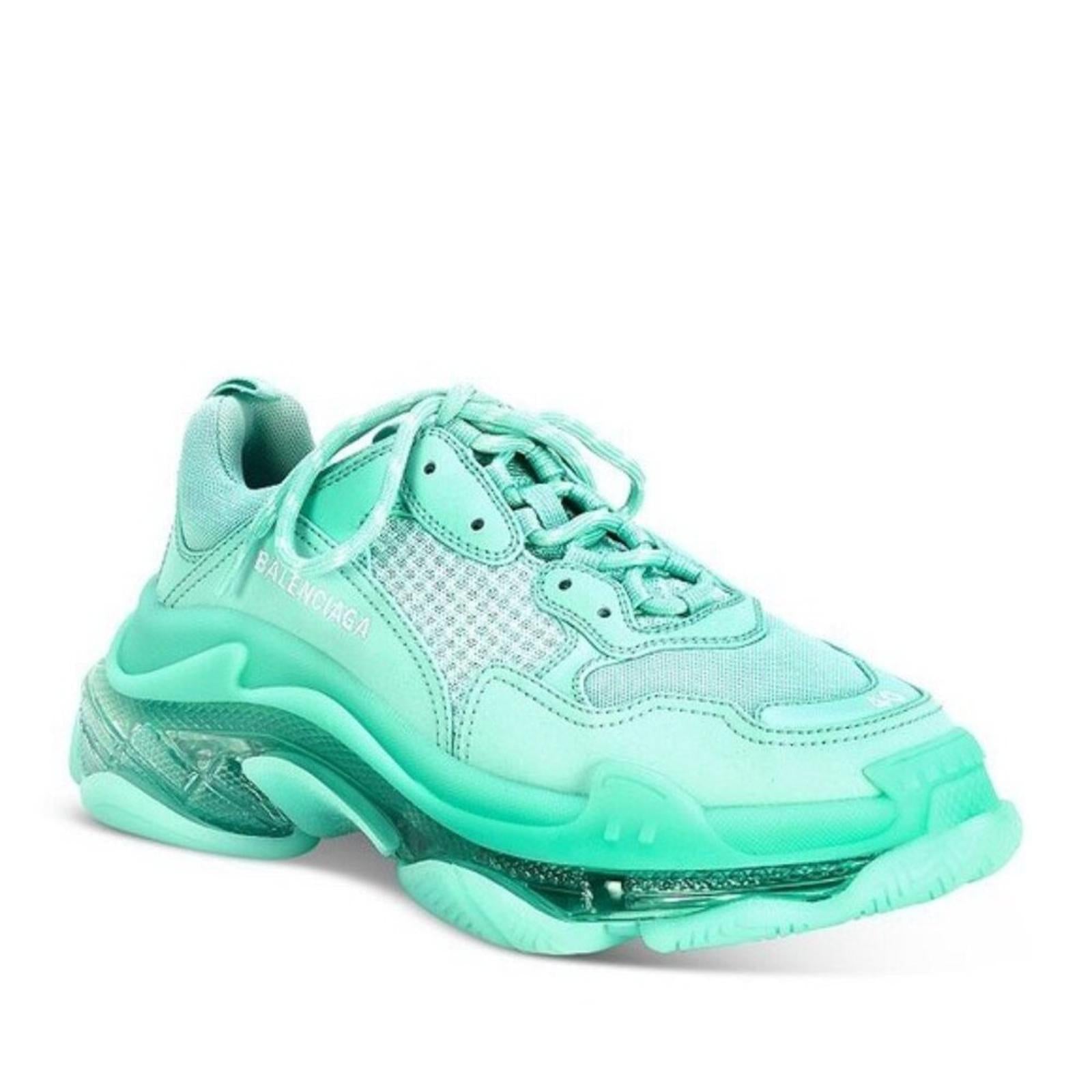 NWT Balenciaga Triple S Clear Sole Chunky Sneakers in Mint, Size 41 New in Box