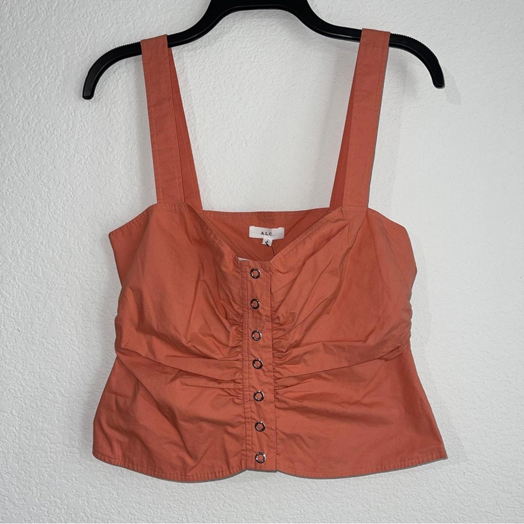 A.L.C. Lilah Cotton Sweetheart Top in Apricot Size 8 New w/Tag Retail $275