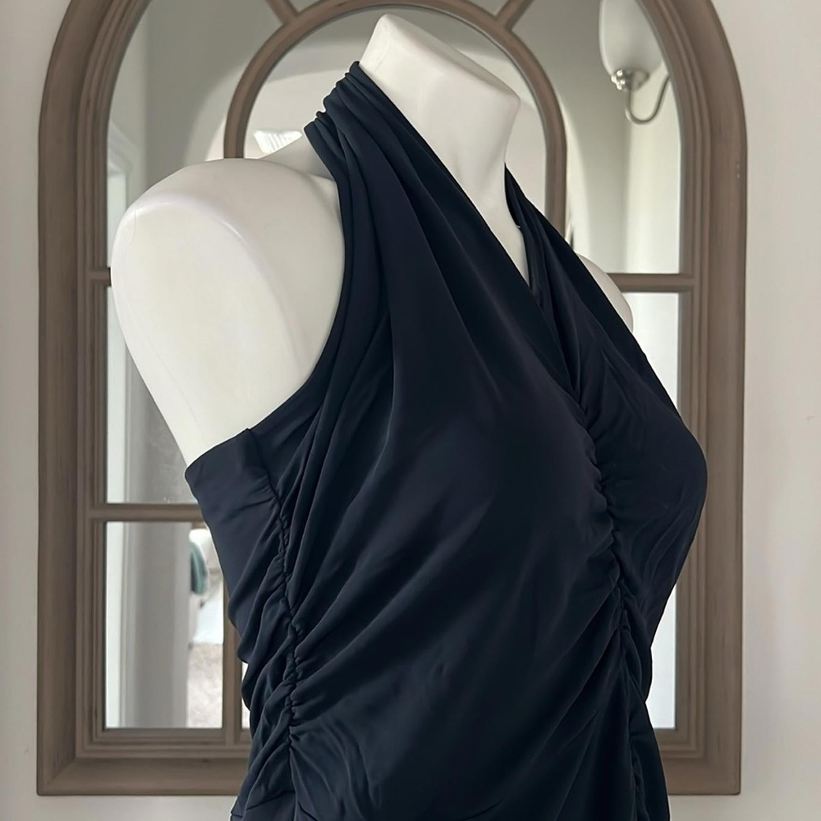 Veronica Beard Halter Neck Long Dress in Navy, Evening Gown Size XL EXCELLENT!