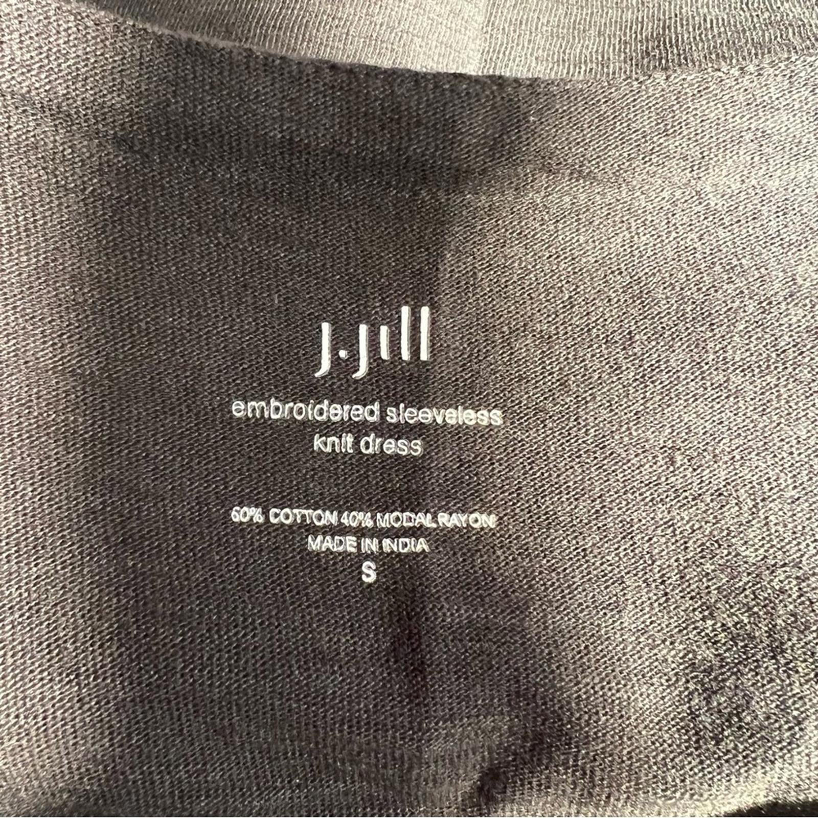 NEW J.Jill Embroidered Sleeveless Knit Dress, Black Size S Retail $129