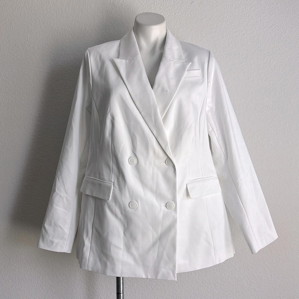 Lane Bryant White Double-Breasted Blazer, NEW, Size 16