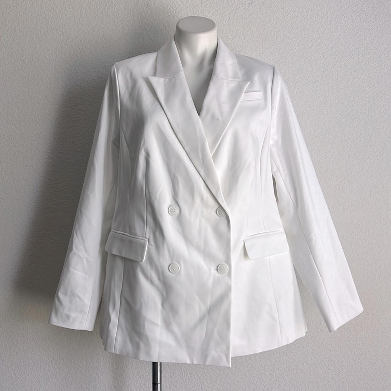 Lane Bryant White Double-Breasted Blazer, NEW, Size 16