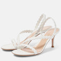 Gianvito Rossi 70 Leather Sandals in White, Size 37.5, New in Box w/DustBag