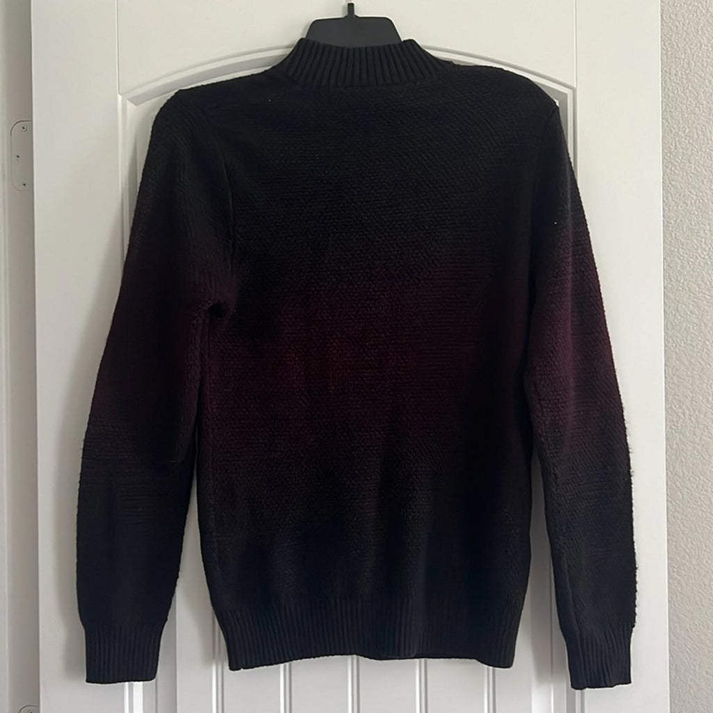 INC Regular-Fit Space-Dyed 1/4-Zip Mock Neck Sweater, Wine Men Size S New w/Tag