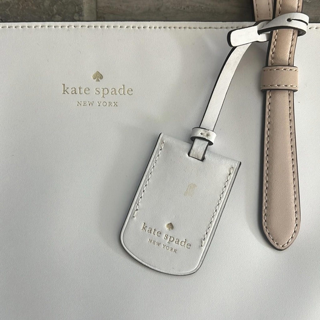 Kate Spade New York Schuyler Medium Tote in White/Beige EXCELLENT! Retail $329