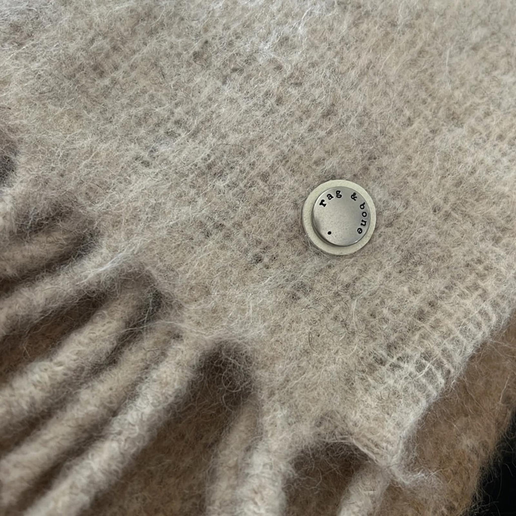 rag & bone Shire Ombré Fringe Scarf, Tan/Beige New w/Tag Retail $250